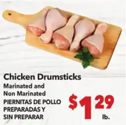 Vallarta Supermarkets Chicken Drumsticks Marinated and Non Marinated / PIERNITAS DE POLLO PREPARADAS Y SIN PREPARAR offer