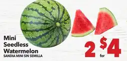 Vallarta Supermarkets Mini Seedless Watermelon / SANDIA MINI SIN SEMILLA offer