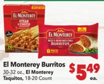 Vallarta Supermarkets El Monterey Burritos offer