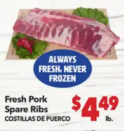 Vallarta Supermarkets Fresh Pork Spare Ribs / COSTILLAS DE PUERCO offer