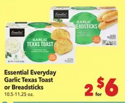 Vallarta Supermarkets Essential Everyday Garlic Texas Toast or Breadsticks offer