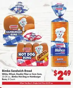 Vallarta Supermarkets Bimbo Sandwich Bread offer