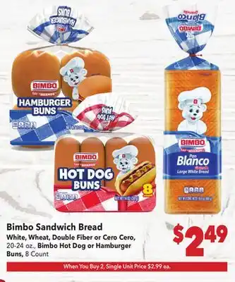 Vallarta Supermarkets Bimbo Sandwich Bread offer