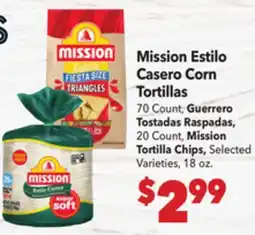 Vallarta Supermarkets Mission Estilo Casero Corn Tortillas offer
