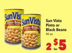 Vallarta Supermarkets Sun Vista Pinto or Black Beans offer