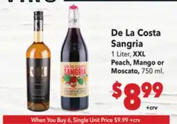 Vallarta Supermarkets De La Costa Sangria offer
