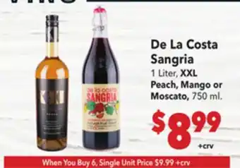 Vallarta Supermarkets De La Costa Sangria offer