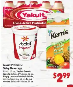 Vallarta Supermarkets Yakult Probiotic Dairy Beverage offer
