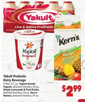 Vallarta Supermarkets Yakult Probiotic Dairy Beverage offer