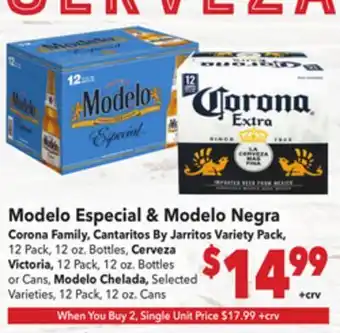 Vallarta Supermarkets Modelo Especial & Modelo Negra offer