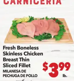 Vallarta Supermarkets Fresh Boneless Skinless Chicken Breast Thin Sliced Fillet / MILANESA DE PECHUGA DE POLLO offer