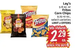 Foodmaxx Lay's 5-8 oz. or Fritos Corn Chips 9.25-10 oz offer