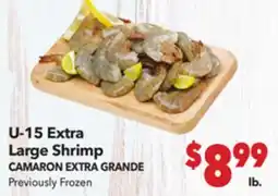 Vallarta Supermarkets U-15 Extra Large Shrimp / CAMARON EXTRA GRANDE offer