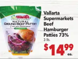 Vallarta Supermarkets Vallarta Supermarkets Beef Hamburger Patties 73% offer
