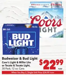 Vallarta Supermarkets Budweiser & Bud Light offer