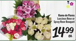 El Super Fresh Ramo de Flores Luscious Rose or Spray Rose Bouquet offer