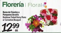 El Super Fresh Rainbow Tinted Daisy Poms or Carnation Bouquet offer