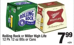 Super King Markets Rolling Rock or Miller High Life offer