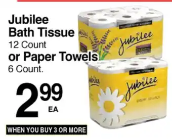 Superior Grocers Jubilee Bath Tissue or Paper Towels offer