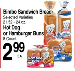 Superior Grocers Bimbo Sandwich Bread Hot Dog or Hamburger Buns offer
