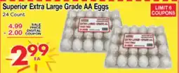 Superior Grocers BOBO'S FARM FRESH Superior Extra Large Grade AA Eggs offer