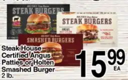 Superior Grocers Steak House Certified Angus Patties or Holten Smashed Burger offer
