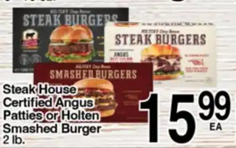 Superior Grocers Steak House Certified Angus Patties or Holten Smashed Burger offer