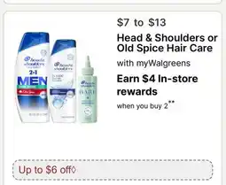 Walgreens Head & Shoulders or Old Spice Hair Care offer