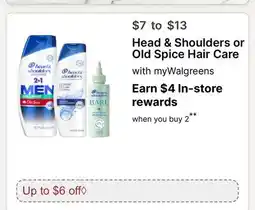 Walgreens Head & Shoulders or Old Spice Hair Care offer