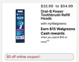 Walgreens Oral-B Power Toothbrush Refill Heads offer
