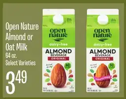 Jewel-Osco Open Nature Almond or Oat Milk offer