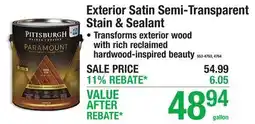 Menards Exterior Satin Semi-Transparent Stain & Sealant offer