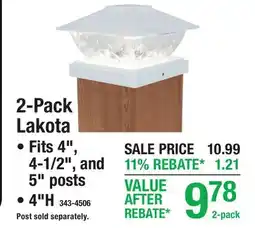 Menards 2-Pack Lakota Post Cap Light offer