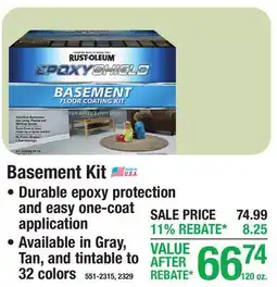 Menards RUST-OLEUM Basement Kit offer