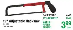 Menards SHOCKEY 12 Adjustable Hacksaw offer
