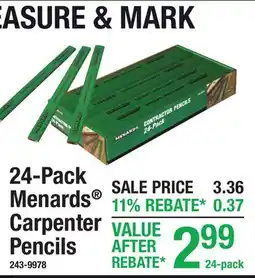 Menards 24-Pack Menards Carpenter Pencils offer