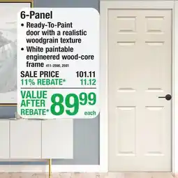 Menards 6-Panel Interior Prehung Door offer