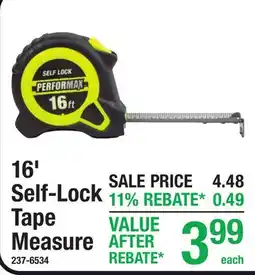 Menards Performax 16' Self-Lock Tape Measure offer