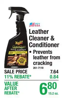 Menards Meguiars Leather Cleaner & Conditioner offer