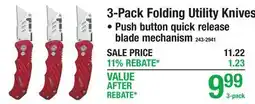 Menards 3-Pack Folding Utility Knives Cut & Demo offer