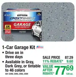 Menards Rust-Oleum FLOOR COATINGS 1-Car Garage Kit offer