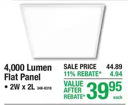 Menards BASEMENTS & OFFICES 4,000 Lumen Flat Panel offer
