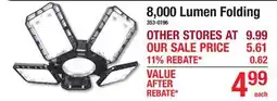 Menards 8,000 Lumen Folding Long life Lights offer