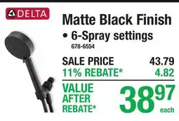 Menards Delta Matte Black Finish offer