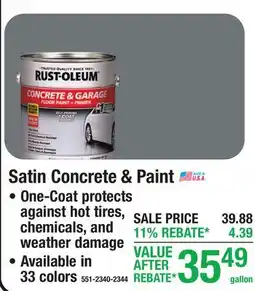 Menards Rust-Oleum Satin Concrete & Paint offer