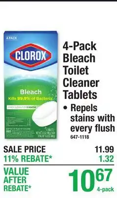 Menards CLOROX 4-Pack Bleach Toilet Cleaner Tablets offer