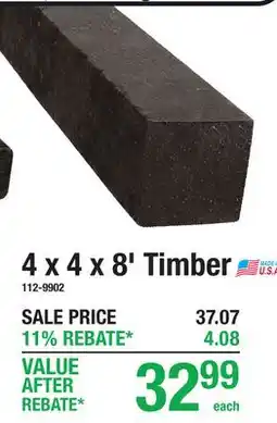Menards 4 x 4 x 8' Timber offer
