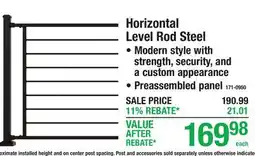 Menards Horizontal Level Rod Steel offer
