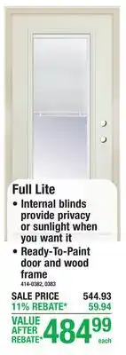 Menards Full Lite offer
