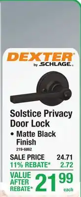 Menards Dexter by Schlage Solstice Privacy Door Lock offer